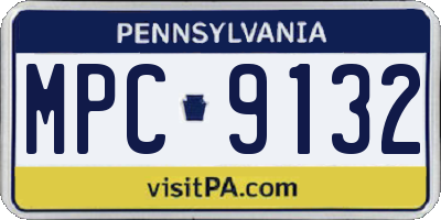 PA license plate MPC9132