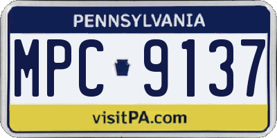 PA license plate MPC9137