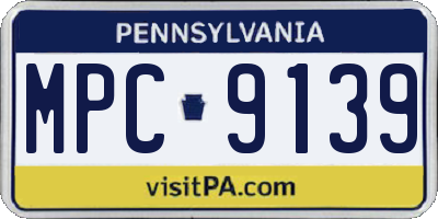 PA license plate MPC9139