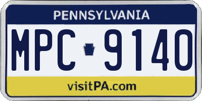 PA license plate MPC9140