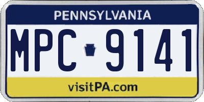 PA license plate MPC9141