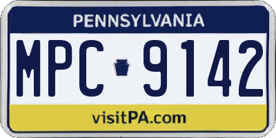 PA license plate MPC9142