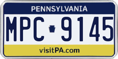 PA license plate MPC9145