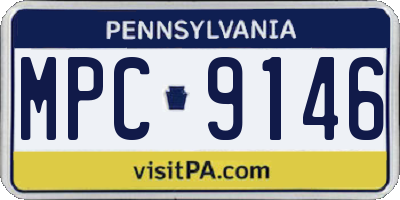 PA license plate MPC9146