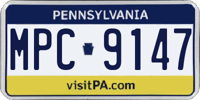 PA license plate MPC9147