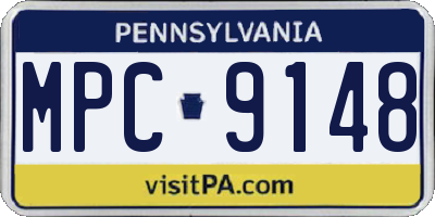 PA license plate MPC9148