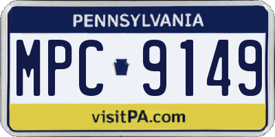 PA license plate MPC9149