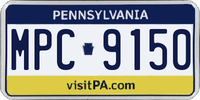 PA license plate MPC9150