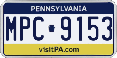 PA license plate MPC9153