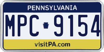PA license plate MPC9154