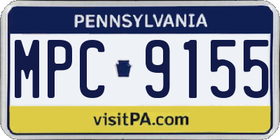 PA license plate MPC9155