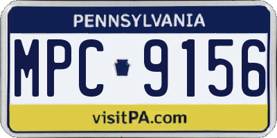 PA license plate MPC9156
