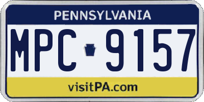 PA license plate MPC9157