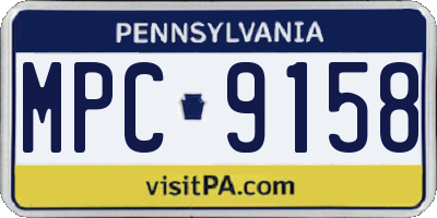 PA license plate MPC9158