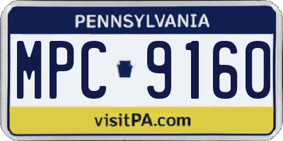 PA license plate MPC9160
