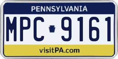 PA license plate MPC9161