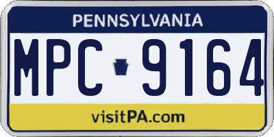 PA license plate MPC9164