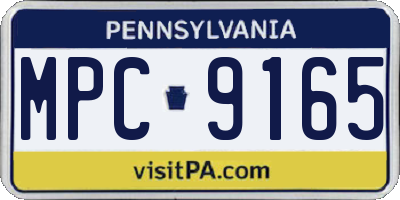 PA license plate MPC9165