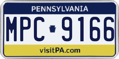 PA license plate MPC9166