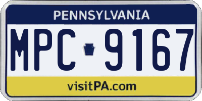 PA license plate MPC9167