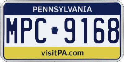 PA license plate MPC9168