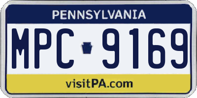 PA license plate MPC9169