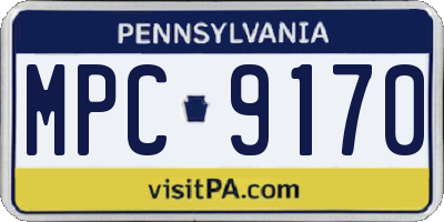 PA license plate MPC9170