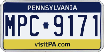 PA license plate MPC9171