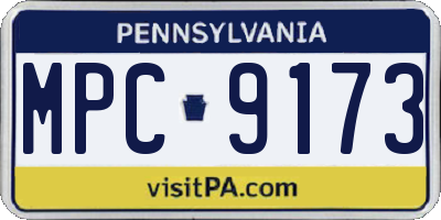 PA license plate MPC9173