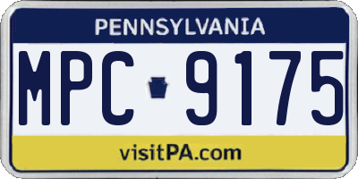 PA license plate MPC9175