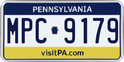 PA license plate MPC9179