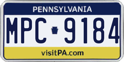 PA license plate MPC9184