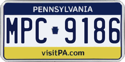 PA license plate MPC9186