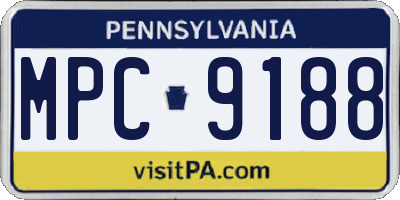 PA license plate MPC9188