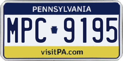 PA license plate MPC9195