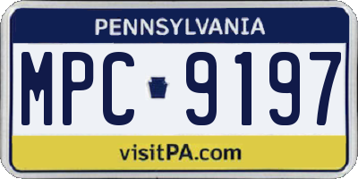 PA license plate MPC9197