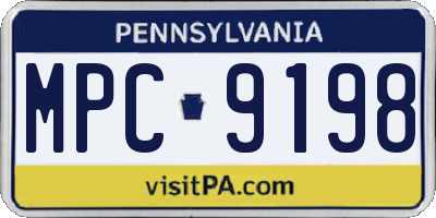 PA license plate MPC9198
