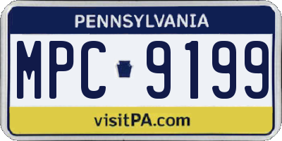 PA license plate MPC9199