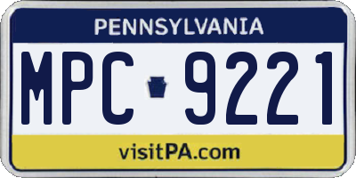 PA license plate MPC9221