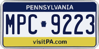 PA license plate MPC9223