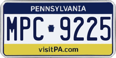 PA license plate MPC9225