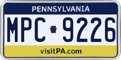 PA license plate MPC9226
