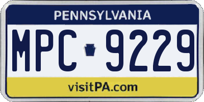 PA license plate MPC9229