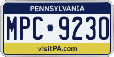 PA license plate MPC9230