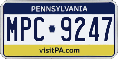 PA license plate MPC9247