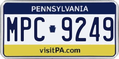 PA license plate MPC9249