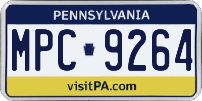PA license plate MPC9264
