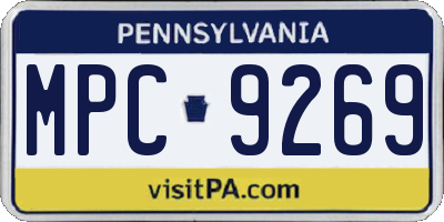 PA license plate MPC9269