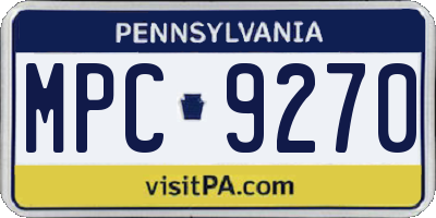 PA license plate MPC9270