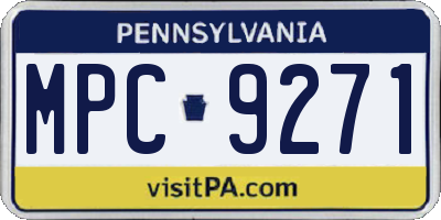 PA license plate MPC9271